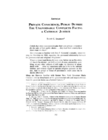 Private Conscience, Public Duties: The Unavoidable Conflicts Facing a Catholic Justice