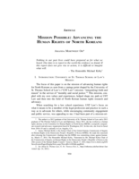 Mission Possible: Advancing the Human Rights of North Koreans