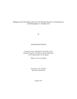 Pedagogy for the Privileged in the First-Year Writing Classroom: An Exploration of Autoethnography as a Teaching Tool