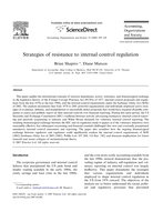 Strategies of Resistance to Internal Control Regulation