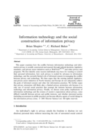 Information Technology and the Social Construction of Information Privacy
