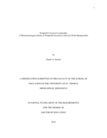 Nonprofit Crossover Leadership: A Phenomenological Study of Nonprofit Executives from For-Profit Backgrounds