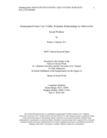 Emancipated Foster Care Youths’ Romantic Relationships as Observed by Social Workers