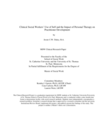 Clinical Social Workers’ Use of Self and the Impact of Personal Therapy on Practitioner Development