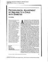 Psychological Adjustment of Siblings to a Child with Diabetes