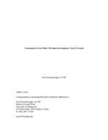 Conceptions of Gay Male Life-Span Development: Past & Present
