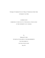 The Impact of Community Service in College on Volunteerism in Saudi Arabia: An Interpretive Case Study