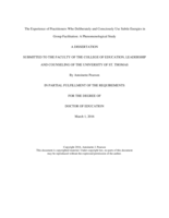 The Experience of Practitioners Who Deliberately and Consciously Use Subtle Energies in Group Facilitation: A Phenomenological Study