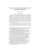 Making the Case for Public Support of US Women Business Owners