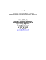 Strengthening Credit Freeze Legislation in the States: Empowering Consumers to Prevent Economic Loss from Identity Theft