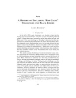 A History of Exclusion: "For Cause" Challenges and Black Jurors