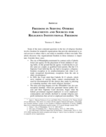 Freedom in Serving Others: Arguments and Sources for Religious Institutional Freedom