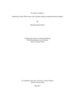 Focusing on Adjuncts: Enhancing Teacher Effectiveness and Academic Quality through Institutional Support