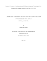 Instructors’ Perceptions of the Opportunities and Challenges of Integrating Technology in Crisis- Prompted Online Language Instruction in the Times of COVID-19