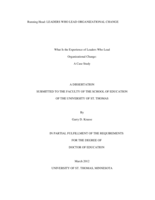What is the Experience of Leaders Who Lead Organizational Change: A Case Study
