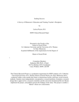 Seeking Success: A Survey of Minnesota's Education and Training Voucher's Recipients
