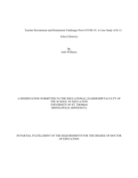 Teacher Recruitment and Retainment Challenges Post-COVID-19: A Case Study of K-12 School Districts