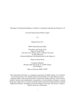 The Impact of Emotional Intelligence on Effective Leadership: Exploring the Perspectives of  Licensed Clinical Social Worker Leaders