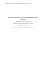 The Exploration of Human Service Workers Personal Bias in Regards Sex Offenders