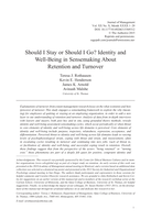 Should I Stay or Should I Go? Identity and Well-being in Sensemaking About Retention and Turnover