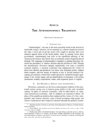 The Antimonopoly Tradition