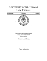 The Role of the Common Good in Legal and Constitutional Interpretation