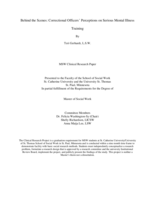 Behind the Scenes: Correctional Officers’ Perceptions on Serious Mental Illness Training