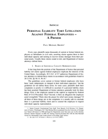 Personal Liability Tort Litigation Against Federal Employees - A Primer