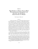 The Journey to Seneca Falls: Mary Wollstonecraft, Elizabeth Cady Stanton and the Legal Emancipation of Women