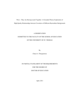 Wow - They Are Having Lunch Together: A Grounded Theory Exploration of High Quality Relationships between Coworkers of Different Racioethnic Backgrounds