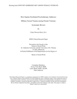 How Equine-Facilitated Psychotherapy Addresses Military Sexual Trauma among Female Veterans: Systematic Review