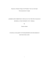 Responses to Dramatic Change in the Workplace: The Case of the Saudi Telecommunications Company