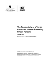 The Regressivity of a Tax on Consumer Interest Exceeding Fifteen Percent