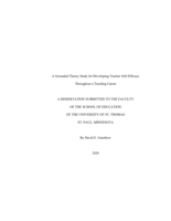 A Grounded Theory Study for Developing Teacher Self-Efficacy Throughout a Teaching Career