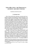 Life is Beautiful: The Theological Aesthetic Argument for Life