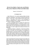 Invective, Irony, Sarcasm and Other Negative Tropes in Pro-Life Rhetoric