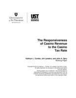 The Responsiveness  of Casino Revenue  to the Casino  Tax Rate