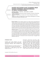 Shared and Shared Alike? Founders’ Prior Shared Experience and Performance of Newly Founded Banks