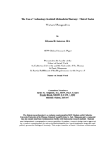 The Use of Technology Assisted Methods in Therapy: Clinical Social Workers’ Perspectives