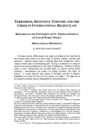 Terrorism, Defensive Torture and the Crisis in International Rights Law