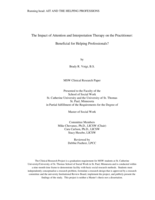 The Impact of Attention and Interpretation Therapy on the Practitioner: Beneficial for Helping Professionals?