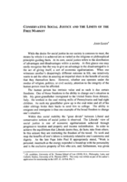 Conservative Social Justice and the Limits of the Free Market