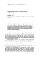 Evolution, Providence, and Gouldian Contingency