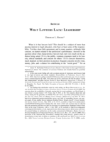 What Lawyers Lack: Leadership