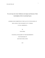 We are the Gap: One Cohort’s Reflection on the Impacts and Outcomes of Their Interdisciplinary Ed.D. in Leadership Program
