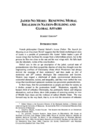 Jaded No More: Renewing Moral Idealism in Nation-Building and Global Affairs