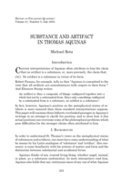 Substance and Artifact in Thomas Aquinas
