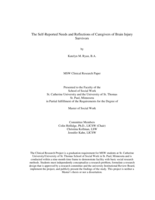 The Self-Reported Needs and Reflections of Caregivers of Brain Injury Survivors
