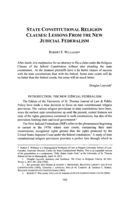 State Constitutional Religion Clauses: Lessons from the New Judicial Federalism