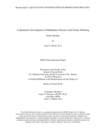 A Qualitative Investigation of Mindfulness Practice with Clients Suffering from Anxiety